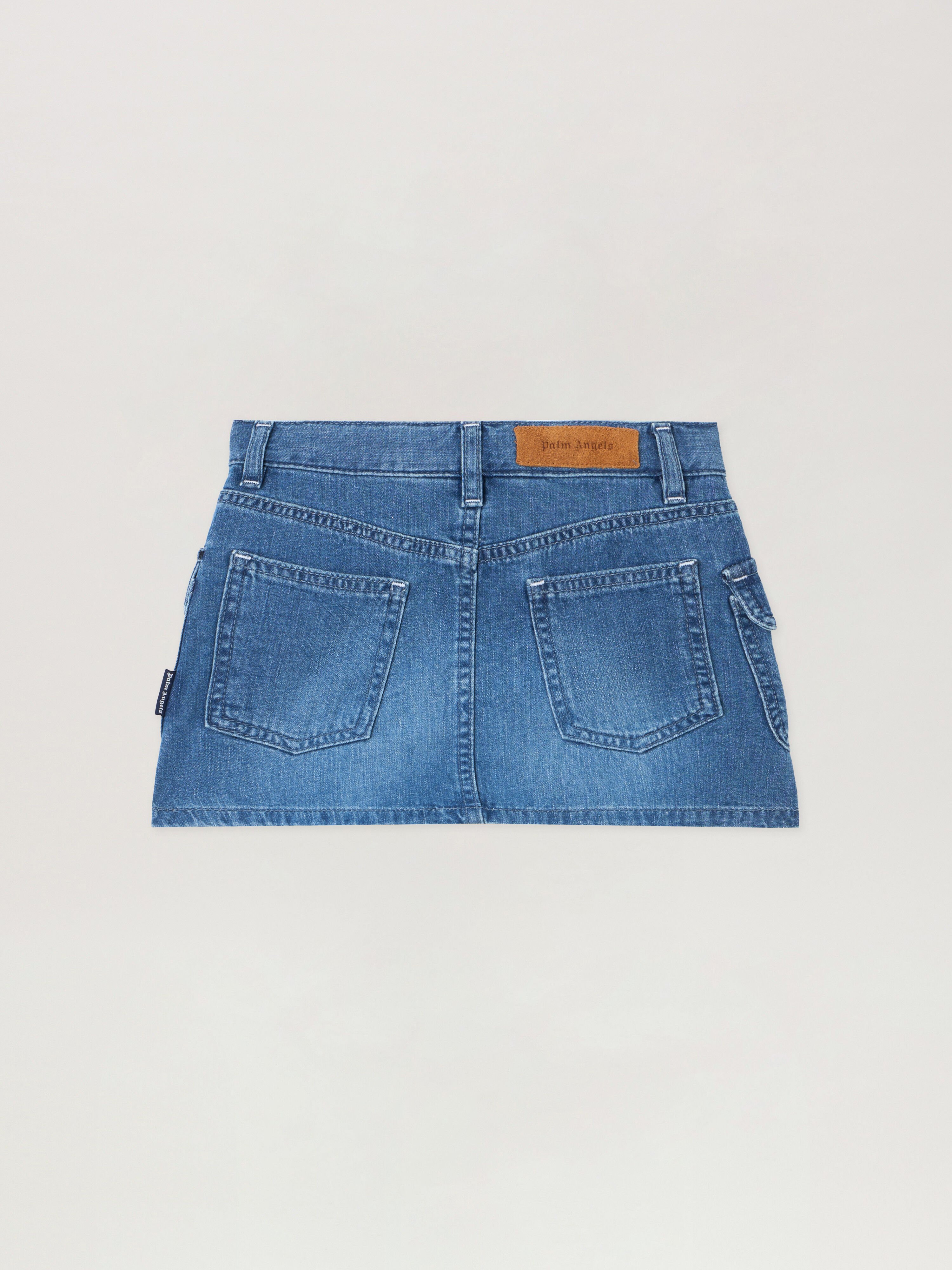 PALM ANGELS Cargo Mini Skirt Chambray CELESTE/LIGHT BLUE PGYF002S26DEN001