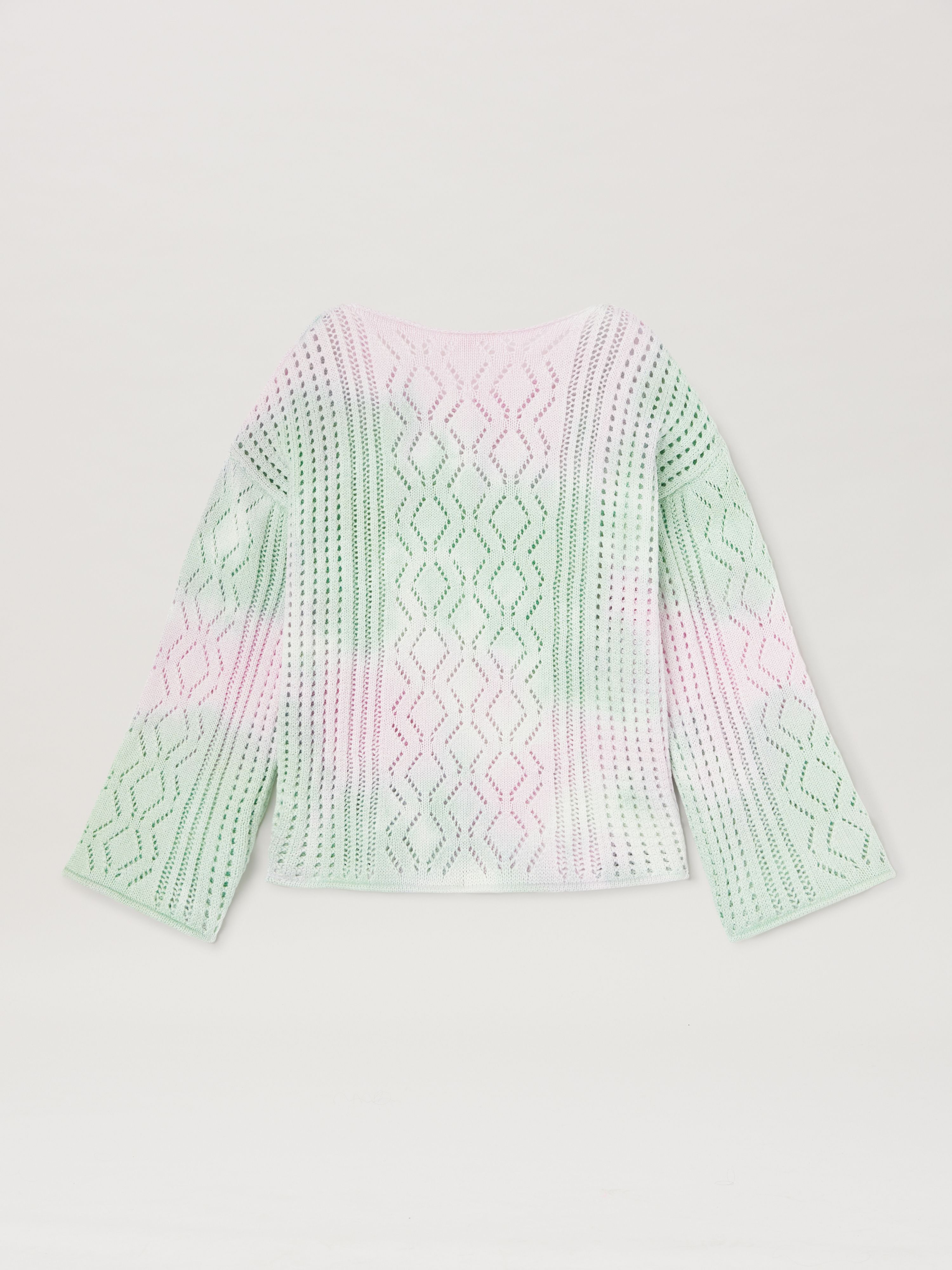 PALM ANGELS  Tie and dye crochet sweater ROSE PINK BUTTER PGHE005S25KNI001