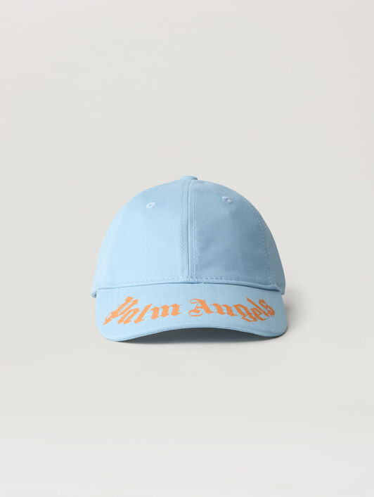 PALM ANGELS Brushed Logo Baseball Cap BLU BIMBO/ BABY BLUE PBLB002S26FAB001