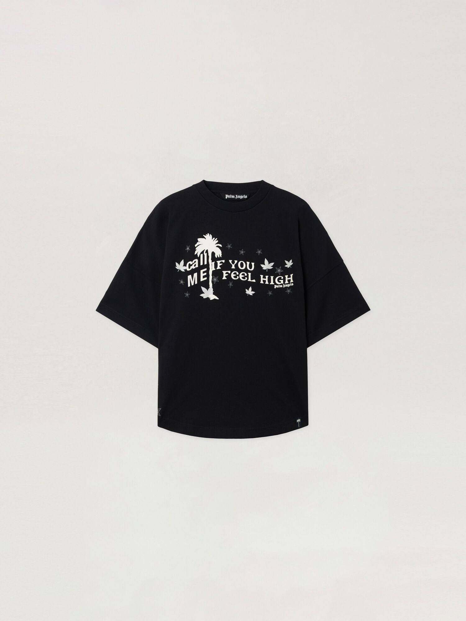 Feel High Oversized T-Shirt PALM ANGELS Feel High Oversized T-Shirt BLACK - OFF WHITE PAMAA05F26JR01
