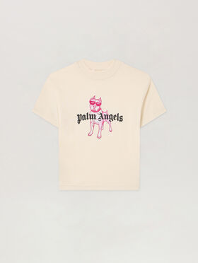 PALM ANGELS Palm Dog T-Shirt OFF WHITE PGAA002S26JER009
