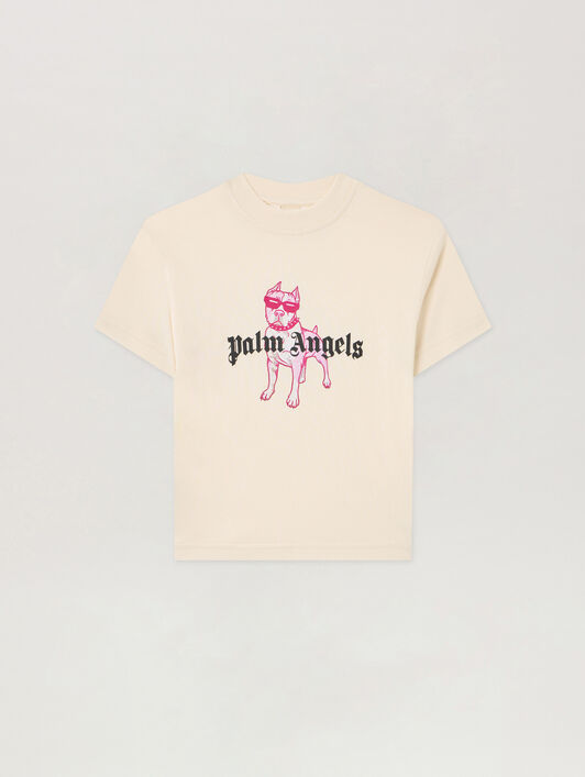 PALM ANGELS Palm Dog T-Shirt OFF WHITE PGAA002S26JER009