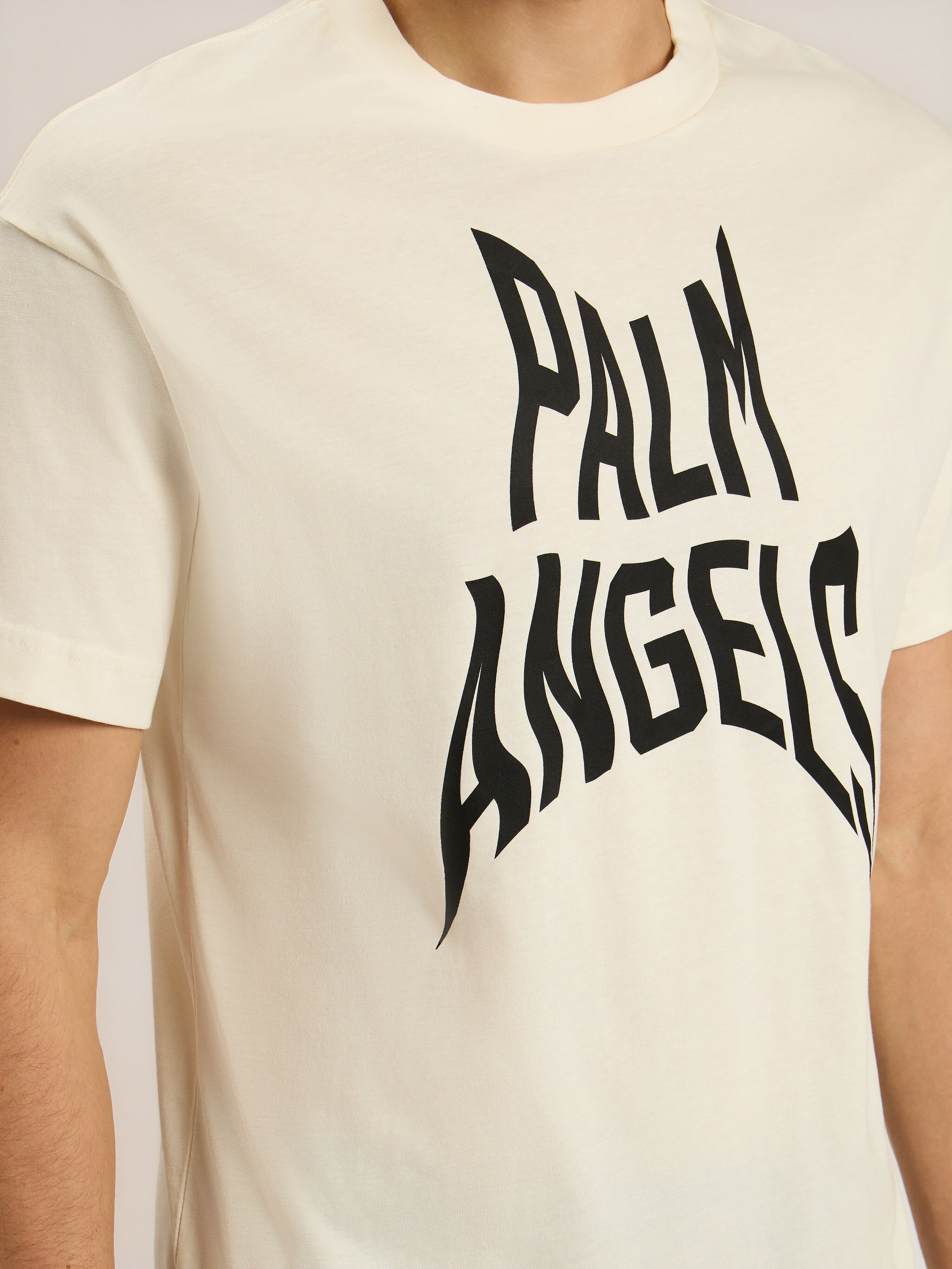 Palm Distorted Regular T-Shirt PALM ANGELS Palm Distorted Regular T-Shirt OFF WHITE - BLACK PAMAA01F26JR16