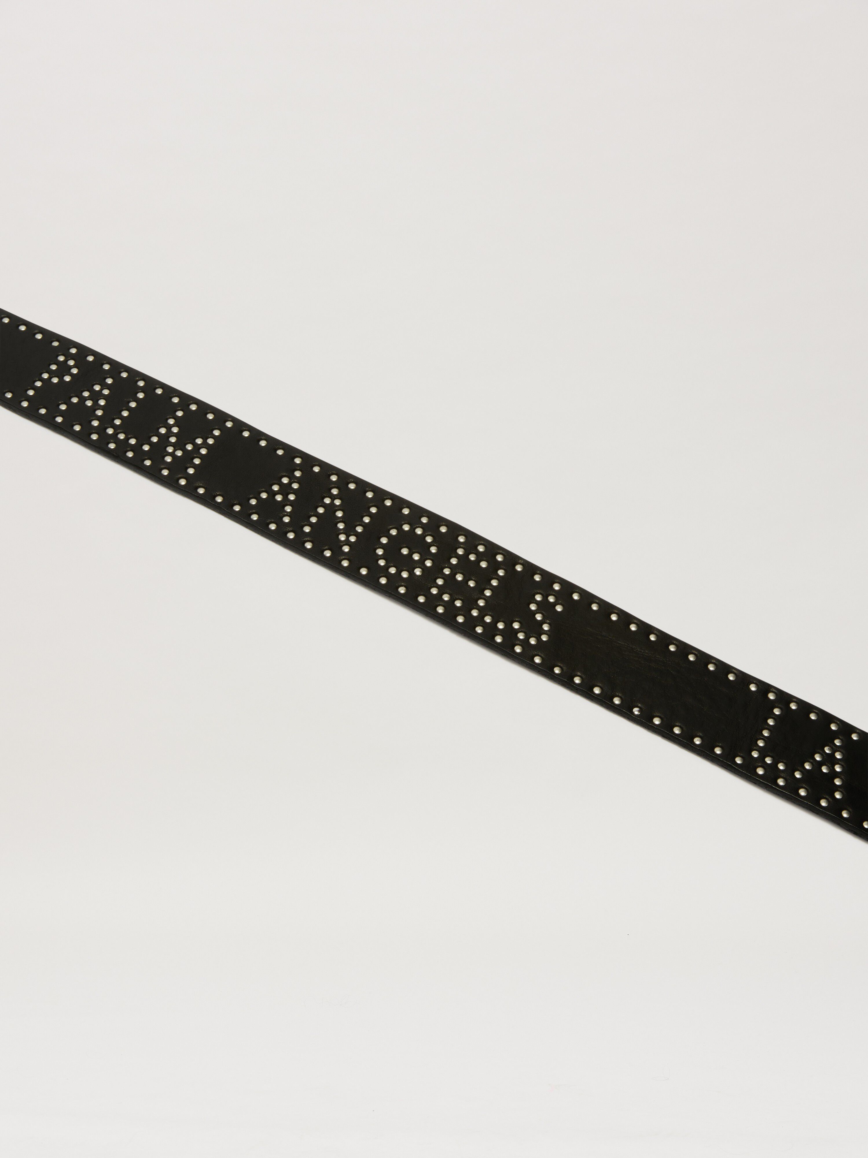 PALM ANGELS  Studs Logo belt BLACK/SILVER PMRB035S25LEA001