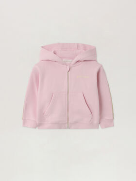 PALM ANGELS Full Zip Track Hoodie SOFT PINK - OFF WHITE PG3X003F25FLE001