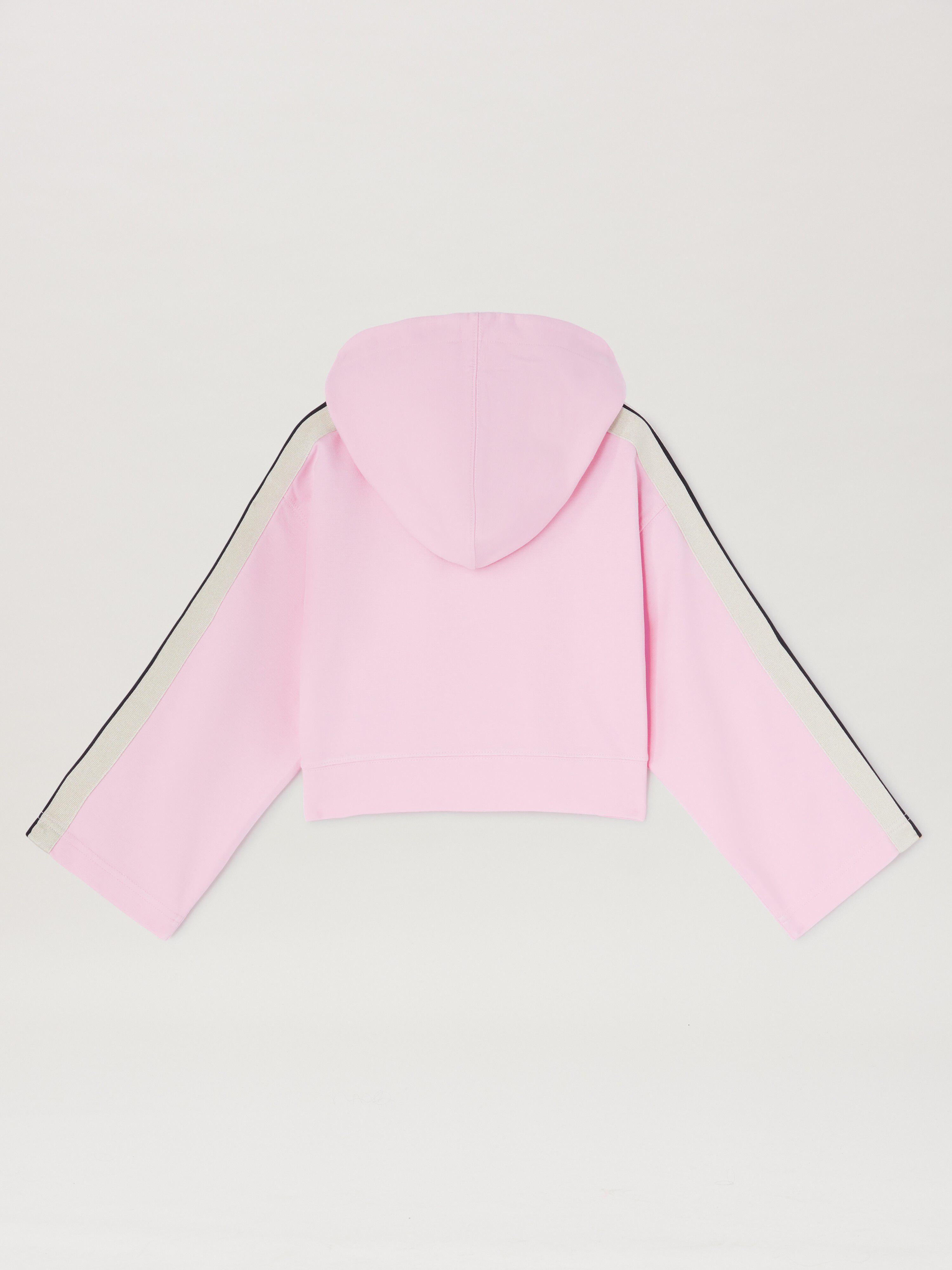 PALM ANGELS  Track cropped hoodie ROSE PINK BLACK PGBD007S25FLE001