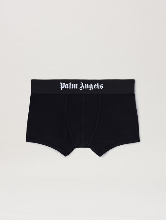 PALM ANGELS  Logo band bipack trunk BLACK - BLACK PMUH009S25FAB001