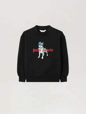 PALM ANGELS Palm Dog Crewneck NERO/BLACK PBBA012S26FLE009