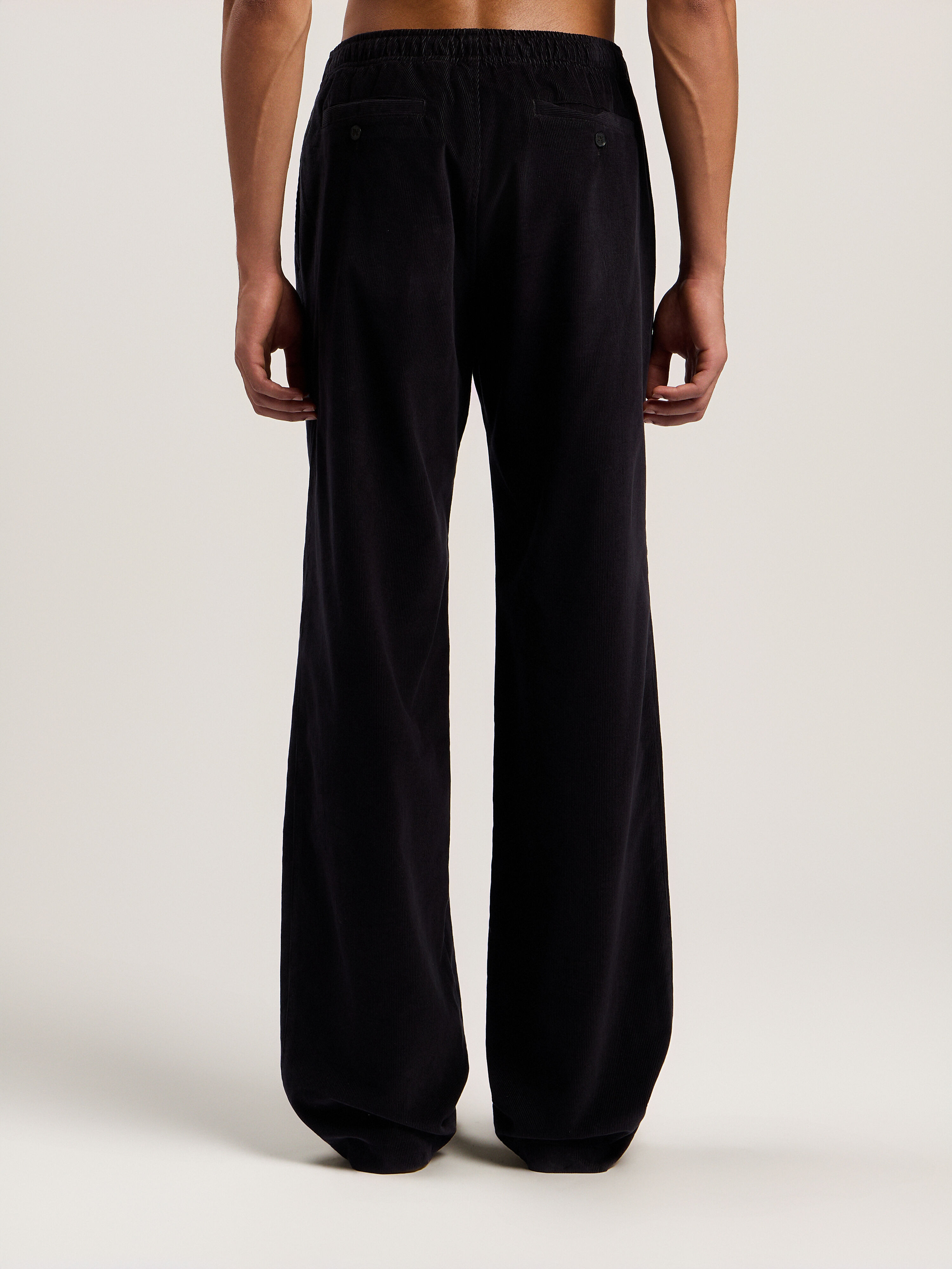PALM ANGELS Classic Logo Cord Travel Pants ANTHRACITE - OFF WHITE PMCA141F25FAB001