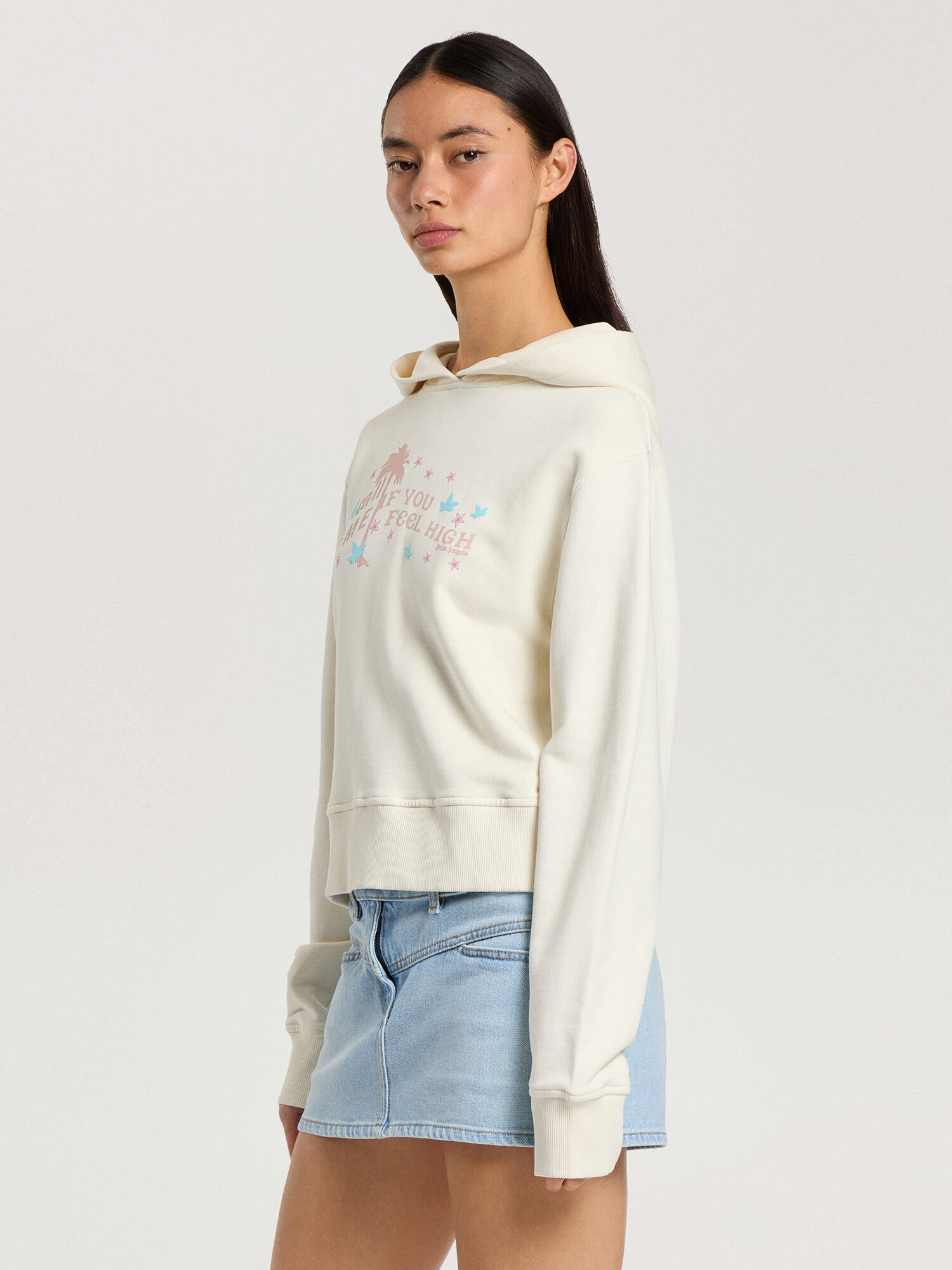 Feel High Regular Hoodie PALM ANGELS Feel High Regular Hoodie OFF WHITE - MULTICOLOR PAWBB03F26FL01