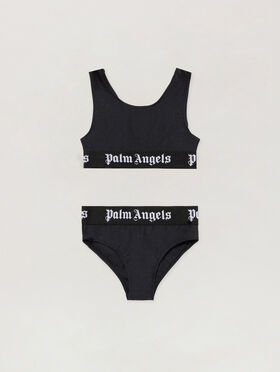 PALM ANGELS Logo Band Bikini NERO/BLACK PGFE002S26JER001