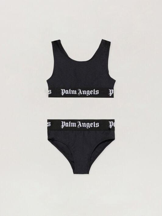 PALM ANGELS Logo Band Bikini NERO/BLACK PGFE002S26JER001