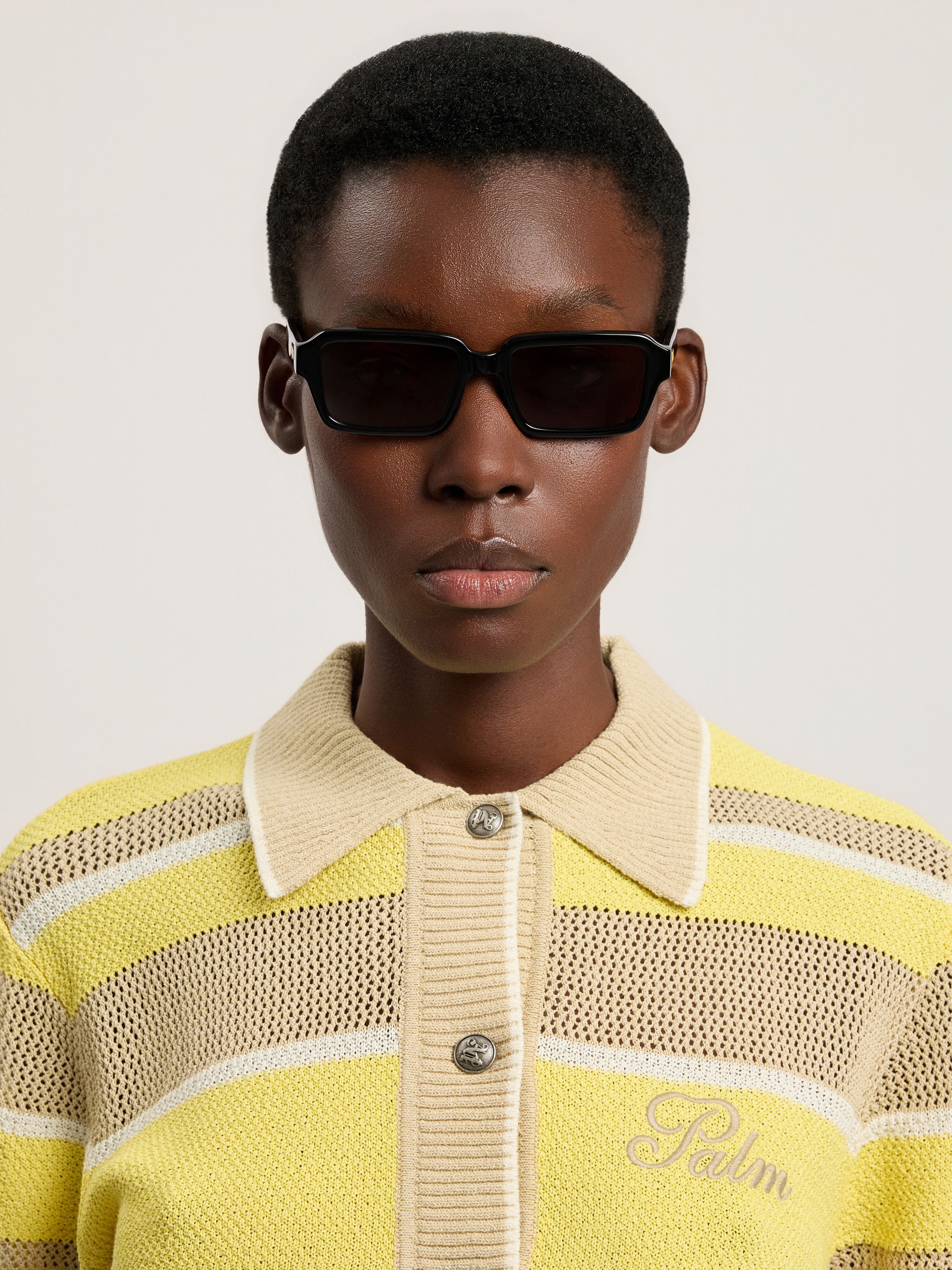 Homer Black Lens Sunglasses PALM ANGELS Homer Black Lens Sunglasses SHINY BLACK PA1025100753