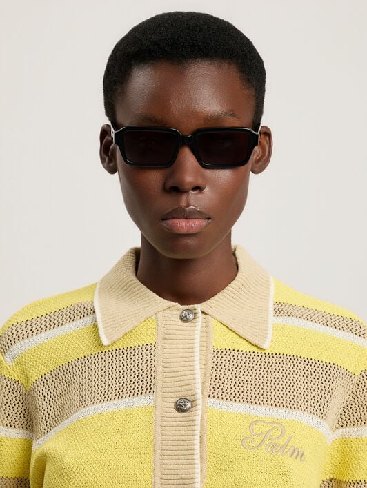 Homer Black Lens Sunglasses PALM ANGELS Homer Black Lens Sunglasses SHINY BLACK PA1025100753