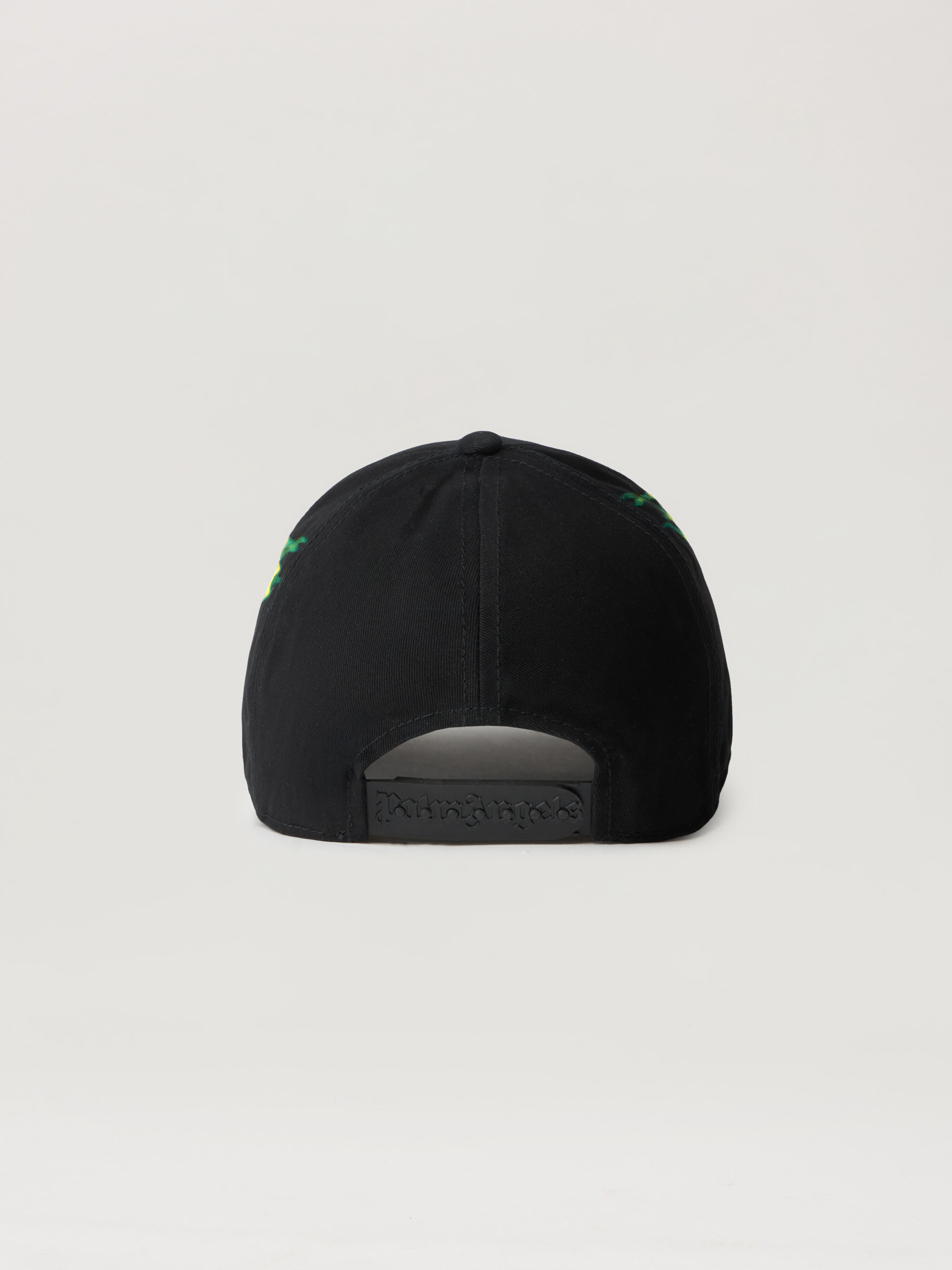 Flames Curved Logo Cap in BLACK OFF WHITE for Men | Palm Angels®