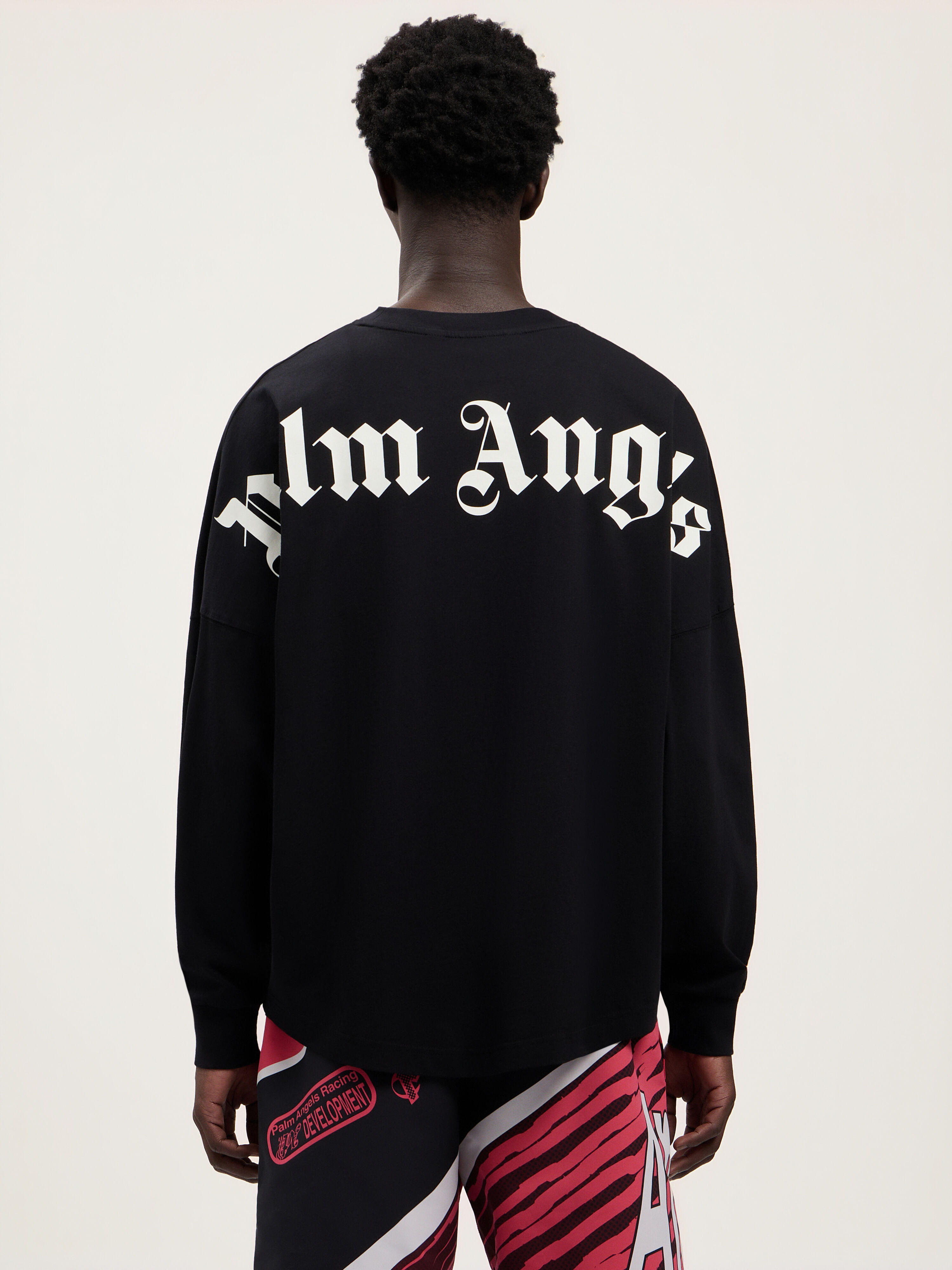 PALM ANGELS Classic Logo Long-Sleeved Over T-Shirt BLACK OFF WHITE PMAB059S26JER001