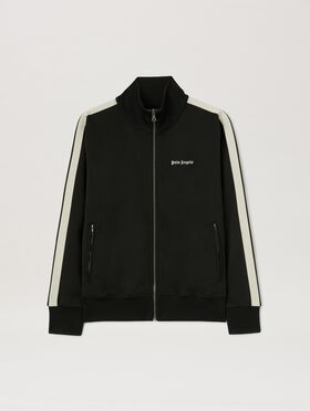 PALM ANGELS  Embroidered Logo Track Jacket BLACK - OFF WHITE PMBD058C99FAB002