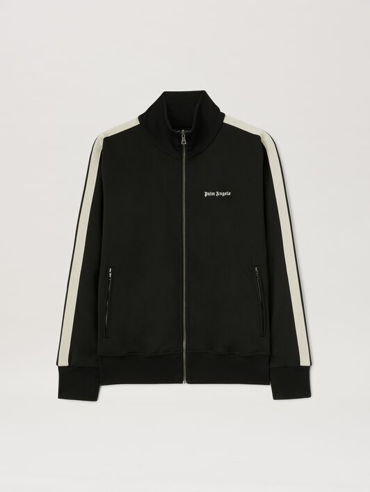 PALM ANGELS  Trainingsjacke mit eingesticktem Logo BLACK - OFF WHITE PMBD058C99FAB002
