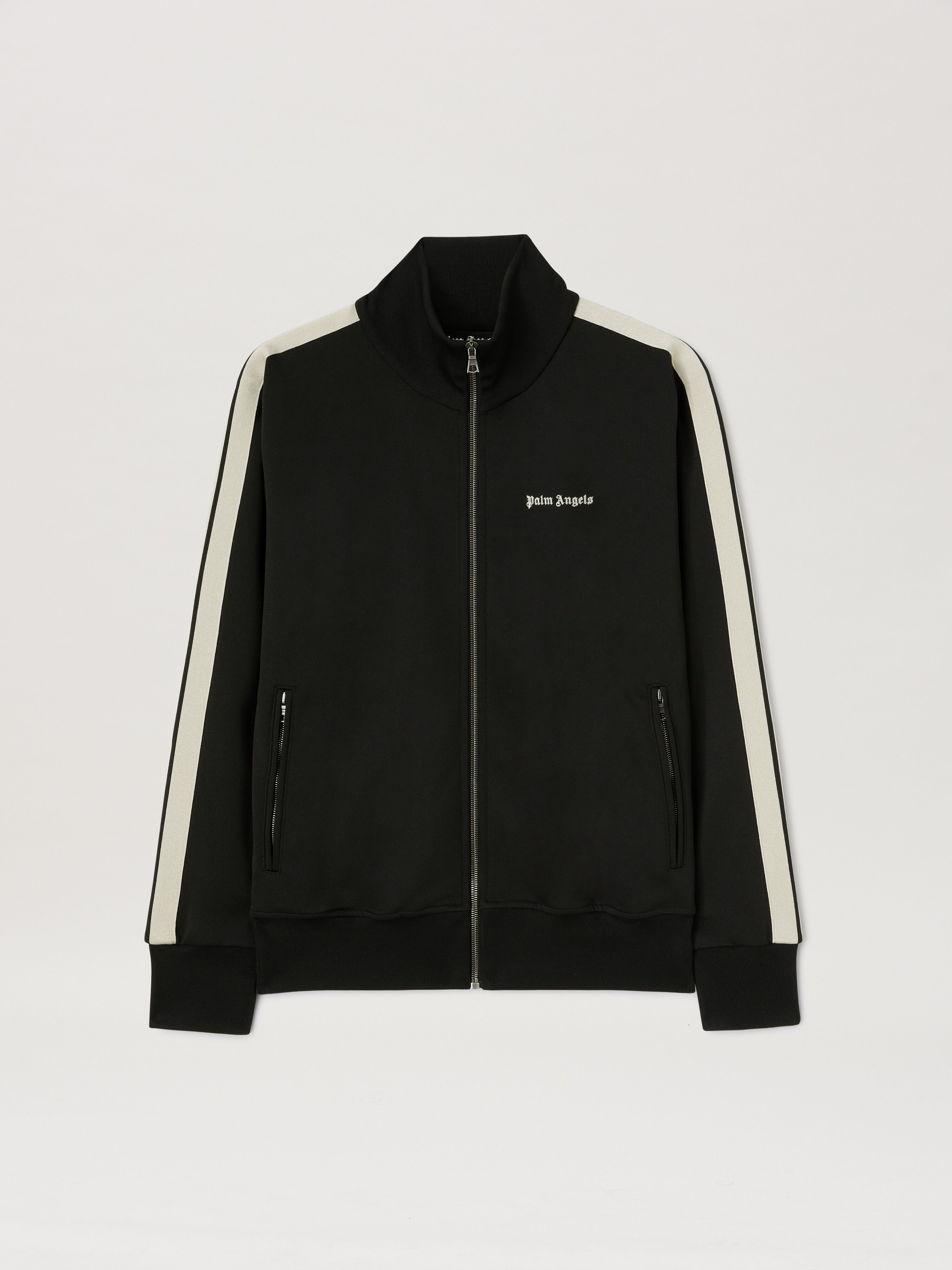 PALM ANGELS  Trainingsjacke mit eingesticktem Logo BLACK - OFF WHITE PMBD058C99FAB002