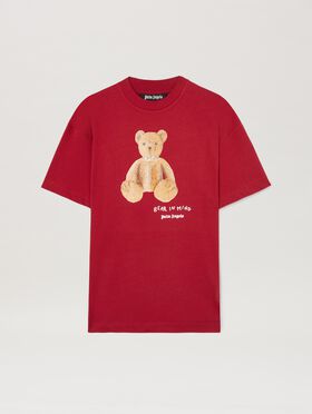 PALM ANGELS  Bear in Mind T-shirt YELLOW - BLUE PMAA001S25JER001