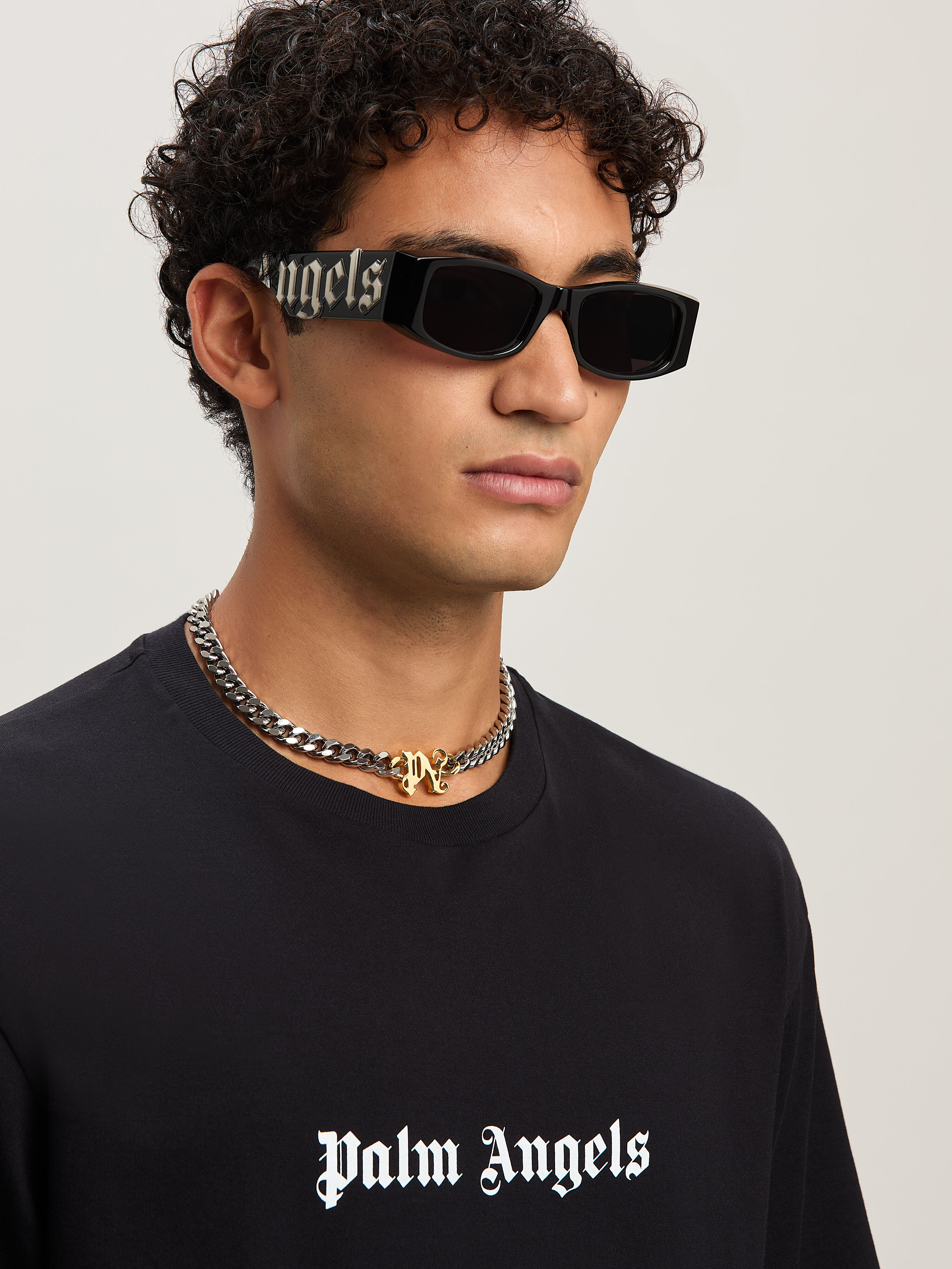 PALM ANGELS Gold Monogram necklace SILVER - GOLD PMOB017C99MAT001