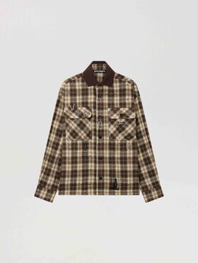 PALM ANGELS Surfer Dream Check Loose Shirt MULTICOLOR - BLACK PAMGE05F26FB02