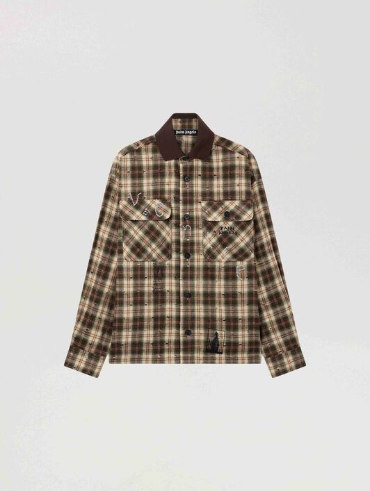 PALM ANGELS Surfer Dream Check Loose Shirt MULTICOLOR - BLACK PAMGE05F26FB02