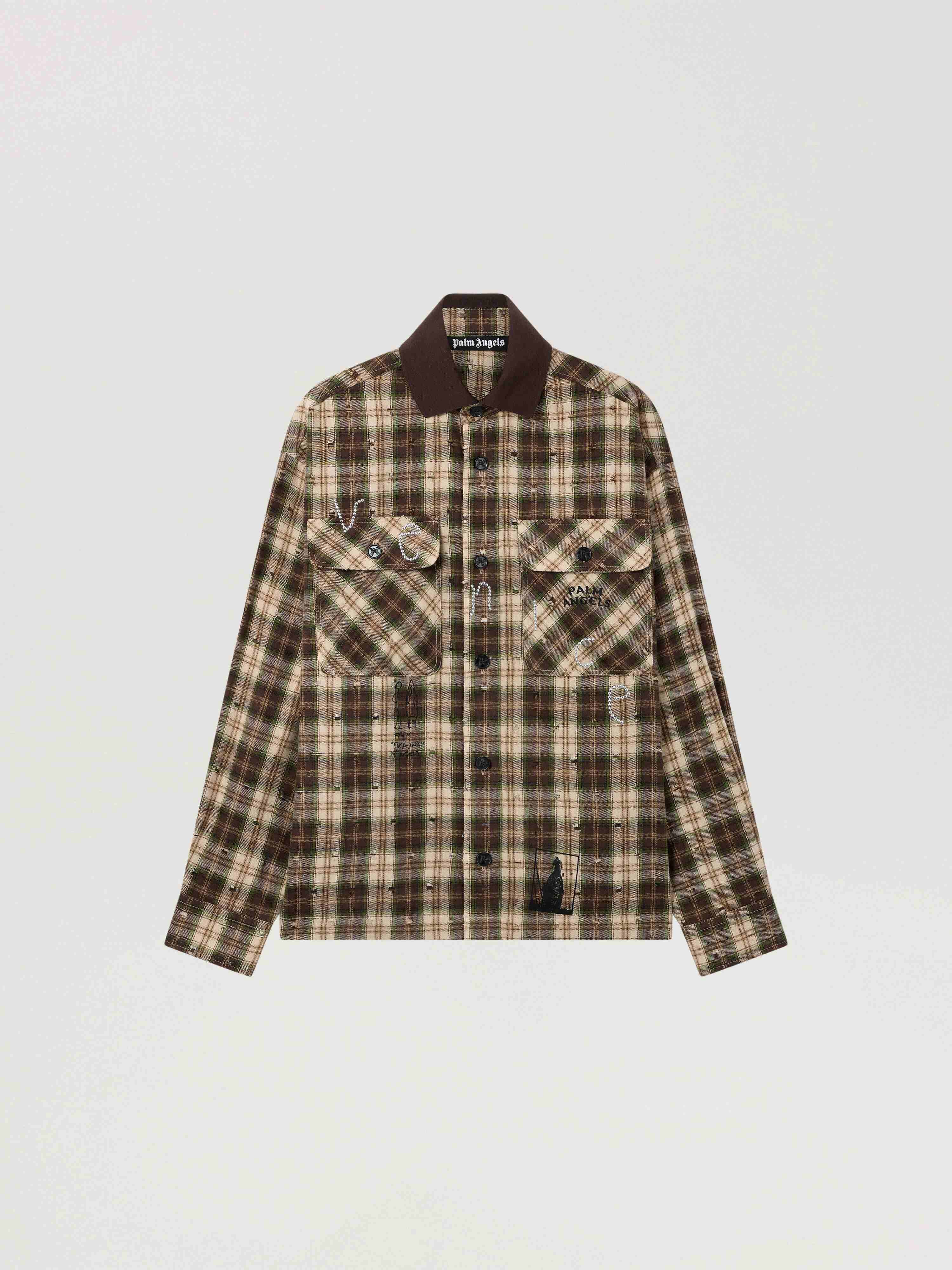 PALM ANGELS Surfer Dream Check Loose Shirt MULTICOLOR - BLACK PAMGE05F26FB02