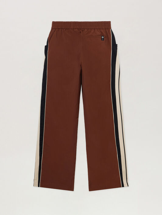 PALM ANGELS Joggers In Nylon Hollywood BROWN - BLACK PAMCA02F26FB01