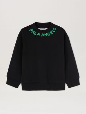 PALM ANGELS  Block logo sweatshirt BLACK GREEN PBBA012S25FLE002