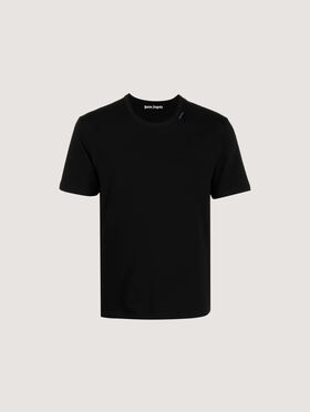 PALM ANGELS Essential Crewneck T-Shirt BLACK WHITE PMUG001C99FAB001