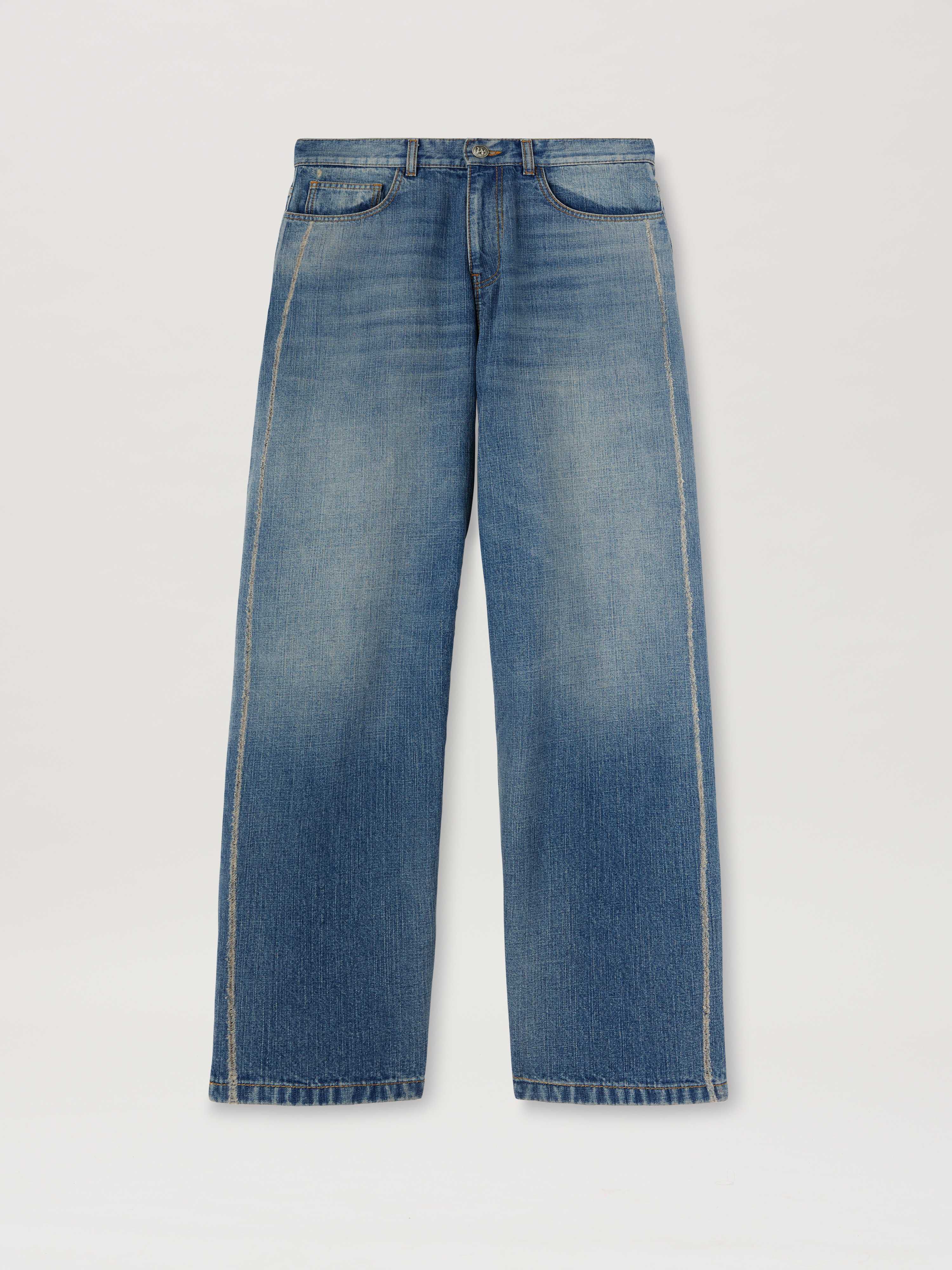 PALM ANGELS  Jeans mit geschwungenem Logo LIGHT BLUE - LIGHT BLUE PMYA049S25DEN002