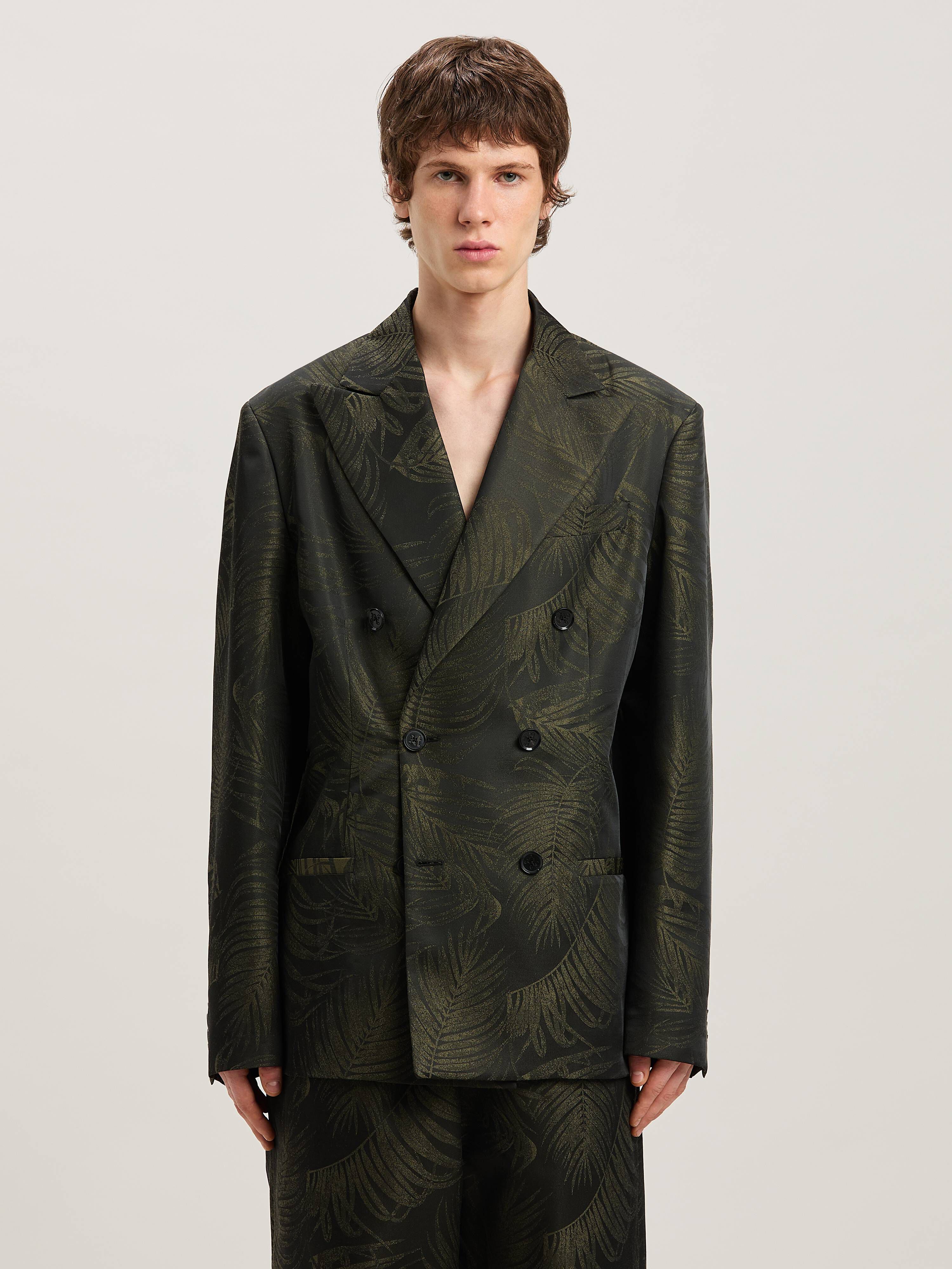 PALM ANGELS  Palmen Jacquard Blazer MILITARY GREEN - MILITARY GREEN PMEN050S25FAB001