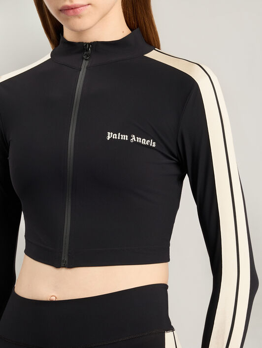 PALM ANGELS Classic Logo Training Jacket BLACK OFF WHITE PWVB001S26FAB001