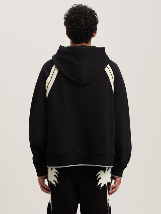 PALM ANGELS  Hoodie mit geschwungenem Logo BLACK - IVORY PMBB171S25FLE001