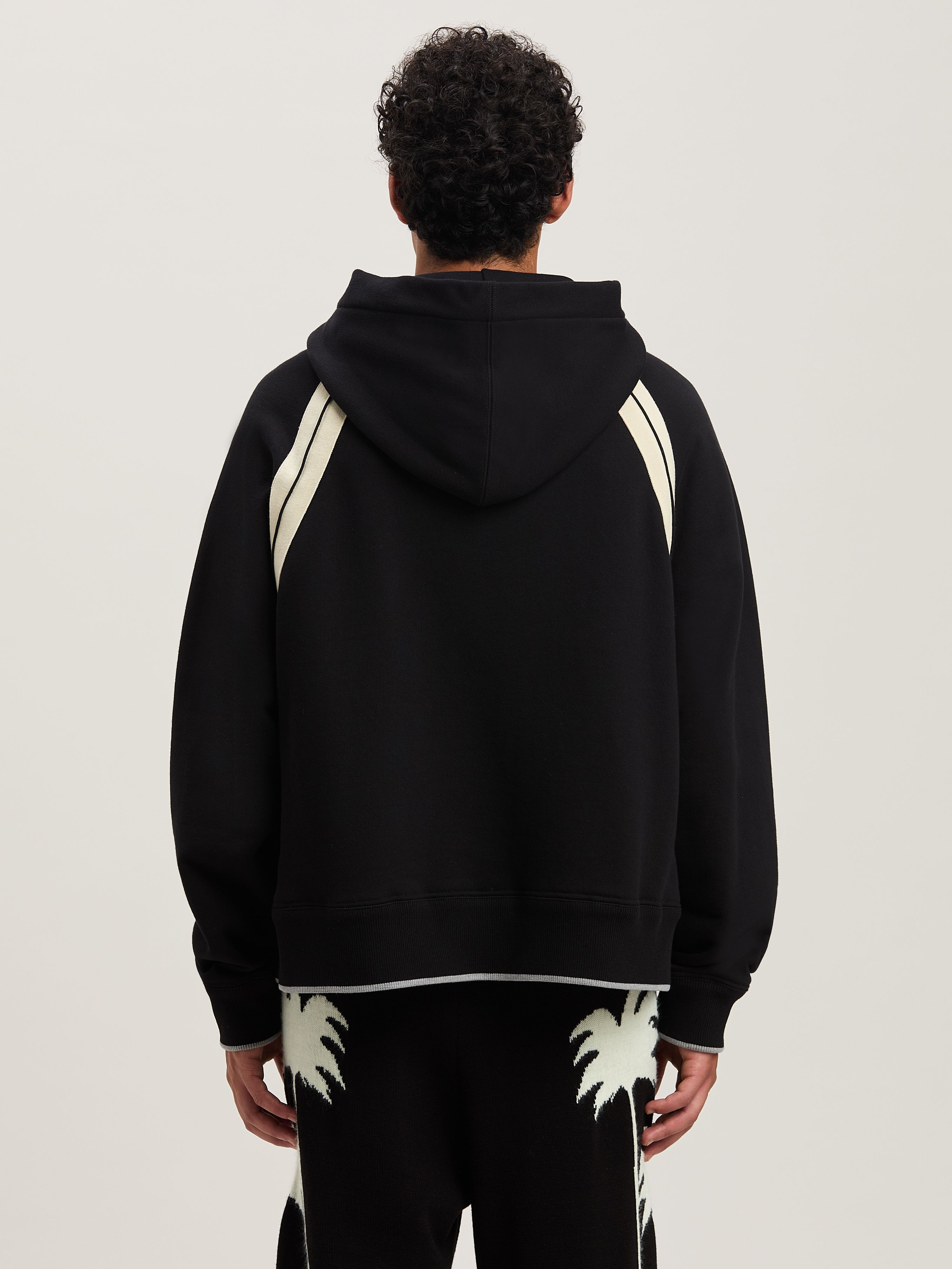 PALM ANGELS  Hoodie mit geschwungenem Logo BLACK - IVORY PMBB171S25FLE001