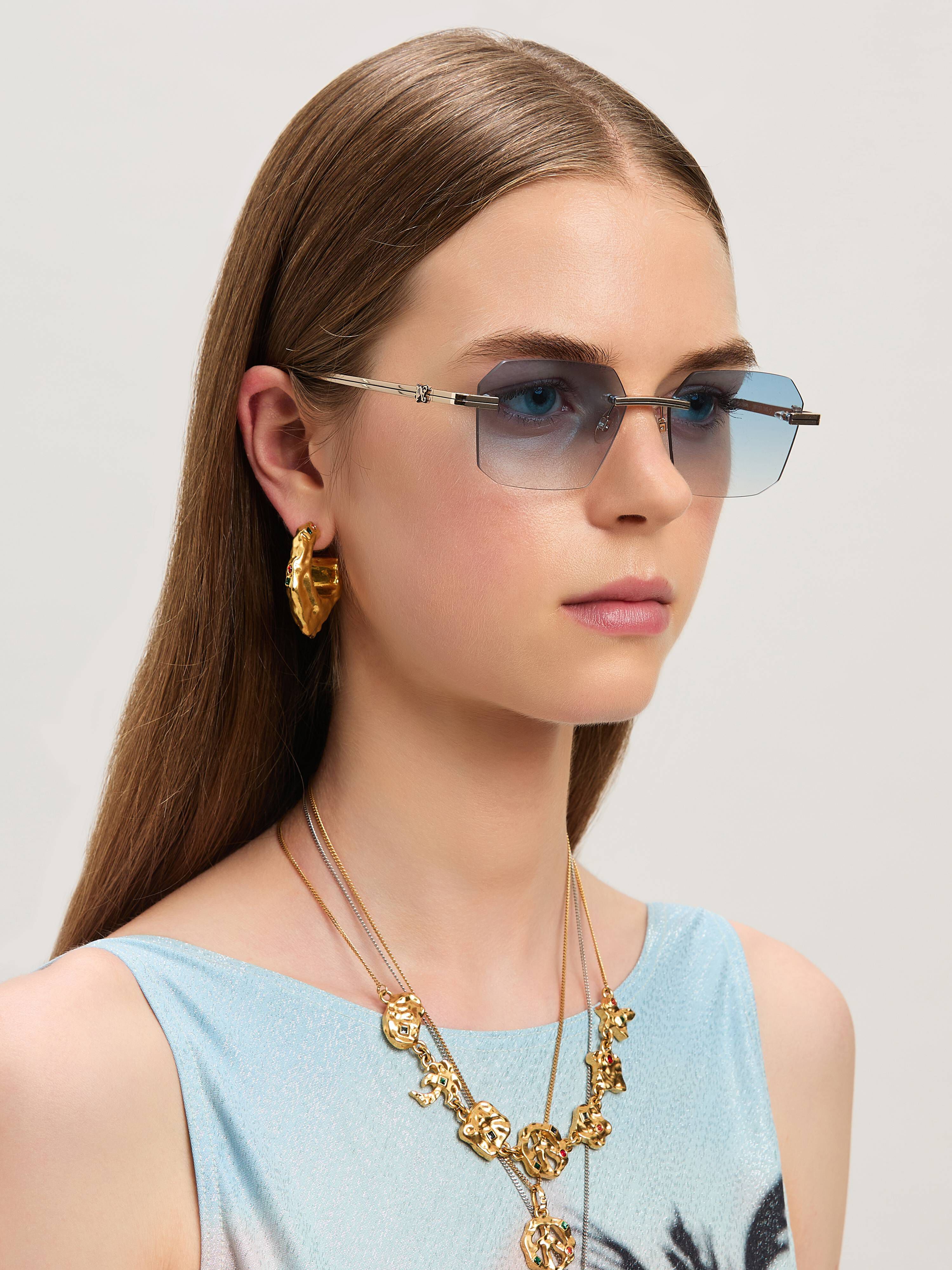 PALM ANGELS  Quartz Sonnenbrille GOLD GRADIENT BLUE PERI10GS25MET001