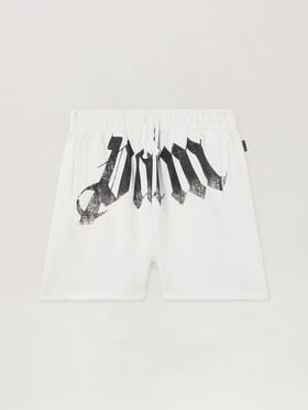 PALM ANGELS Big Waist Logo Sweatshorts OFF WHITE BLACK PMCI02CS26FLE001