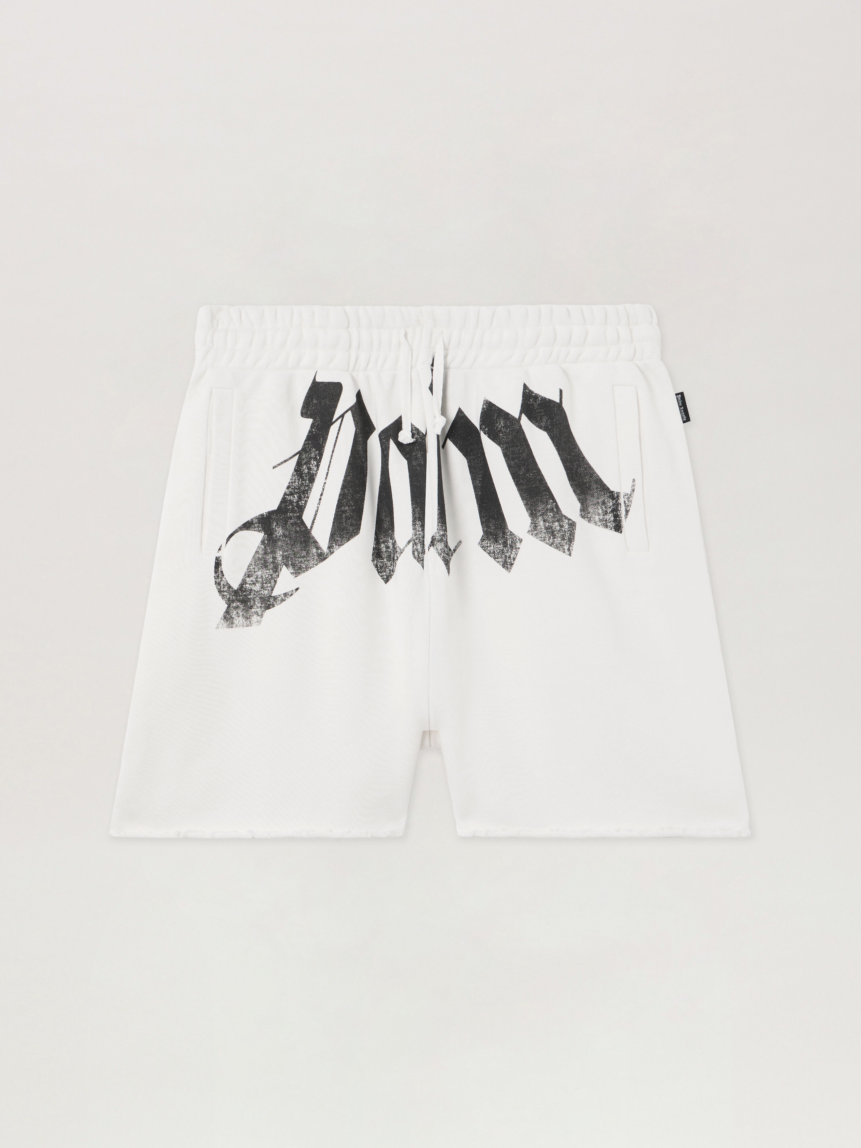 PALM ANGELS Big Waist Logo Sweatshorts OFF WHITE BLACK PMCI02CS26FLE001