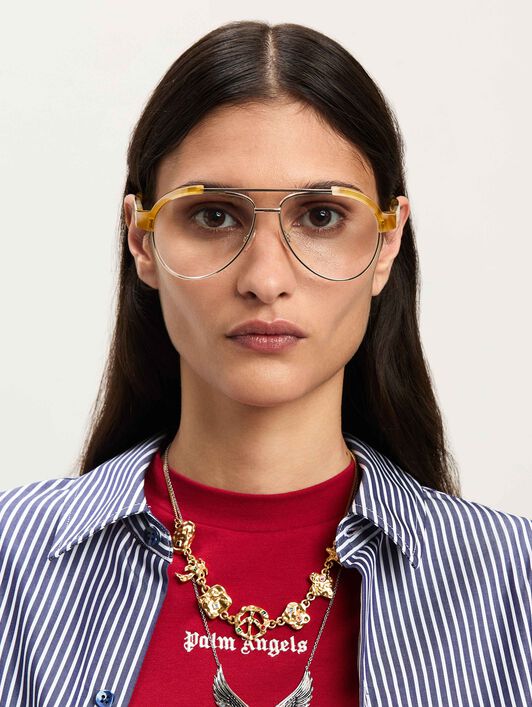 PALM ANGELS  Style 18 eyewear HAVANA LIGHT - NO COLOR PERJ018S25PLA001