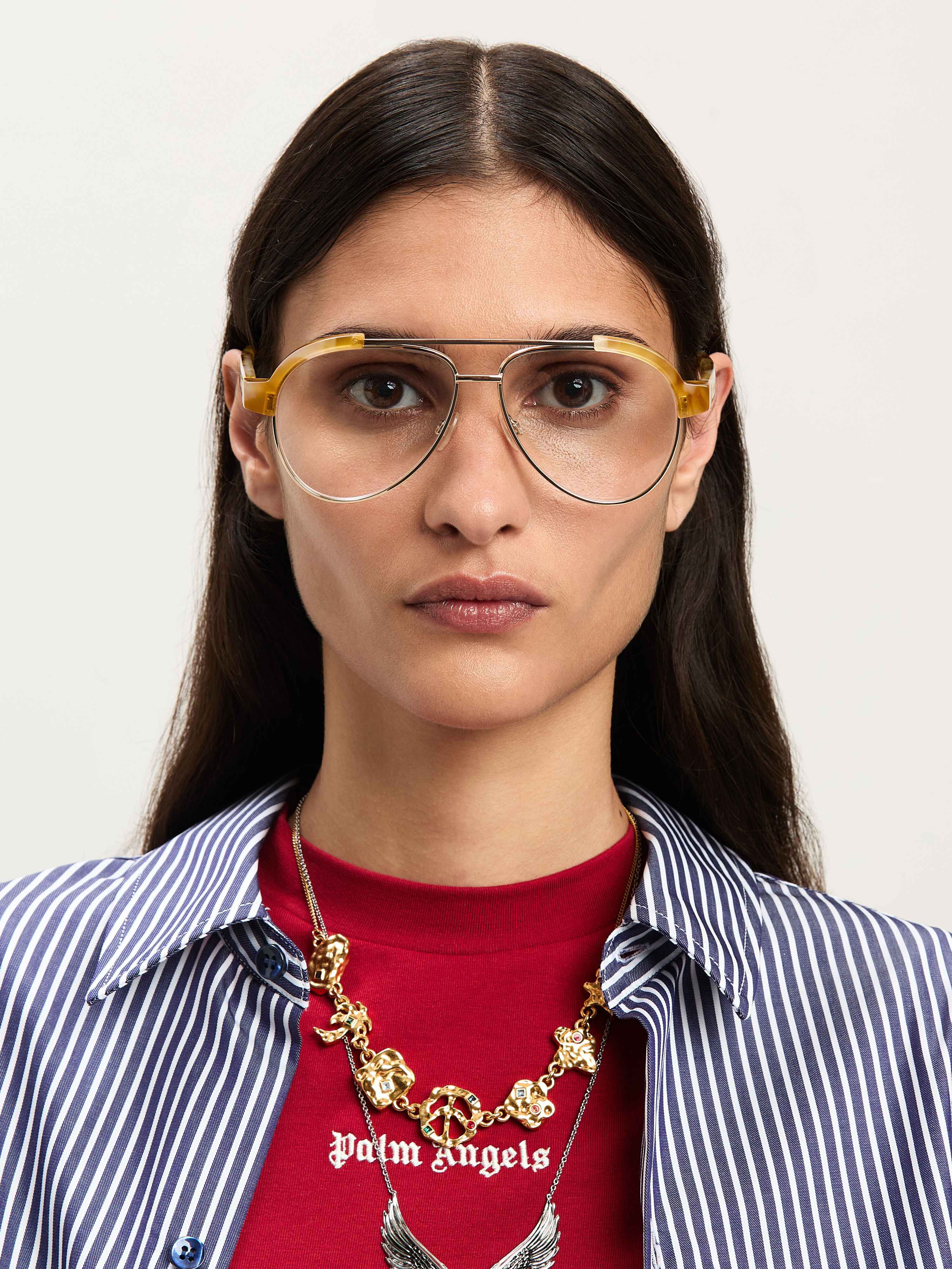 PALM ANGELS  Style 18 eyewear HAVANA LIGHT - NO COLOR PERJ018S25PLA001