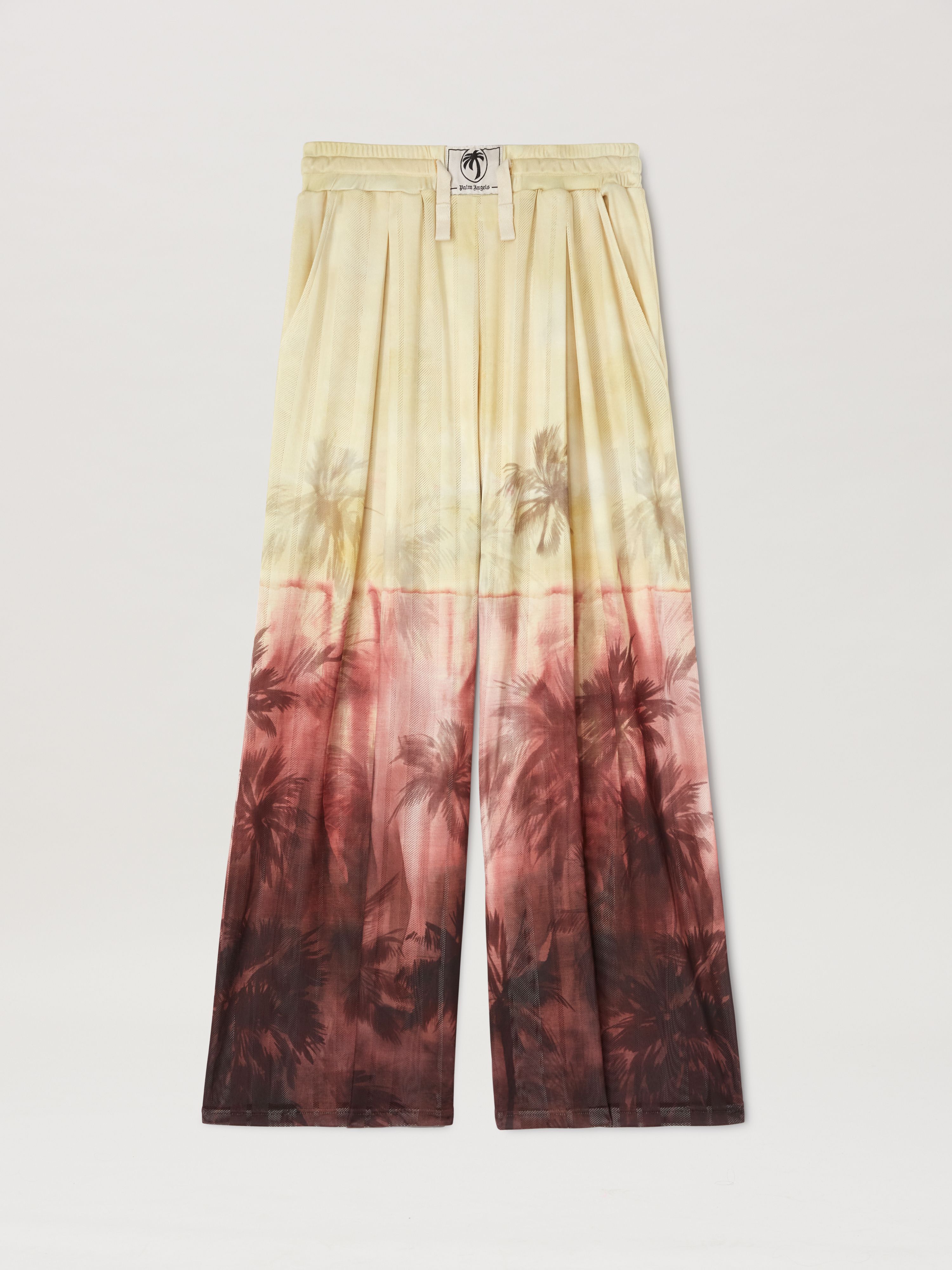 PALM ANGELS  Sunset palms mesh pants ORANGE - BLACK PWCA154S25FAB001