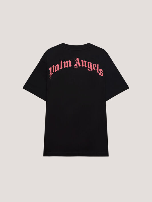 PALM ANGELS Spray Broken Bear T-Shirt Black/Pink PMAA109T26JER002