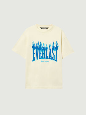 PALM ANGELS Pa X Everlast T-Shirt OFF WHITE BLUE PMAA10DT26JER001