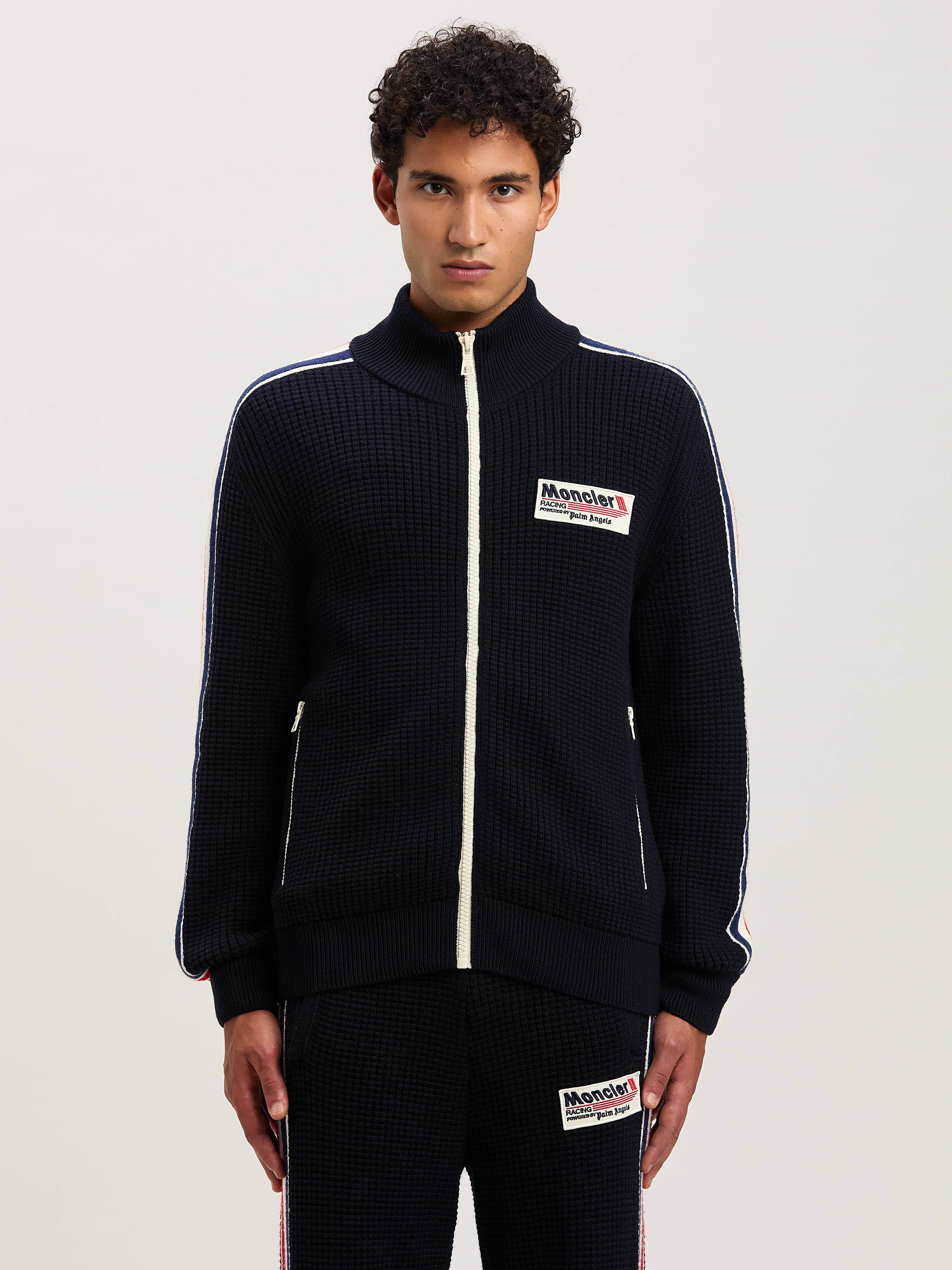 PALM ANGELS  Racing Cardigan Moncler x Palm Angels NAVY BLUE - WHITE PMHB036T25KNI001