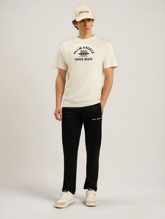 Surf Regular T-Shirt PALM ANGELS Surf Regular T-Shirt OFF WHITE - BLACK PAMAA01F26JR13