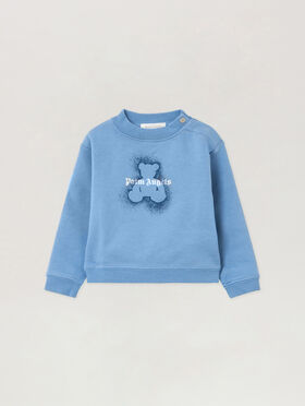 PALM ANGELS Spray Bear Sweatshirt DUSTY BLUE - NAVY BLUE PBXC001F25FLE003