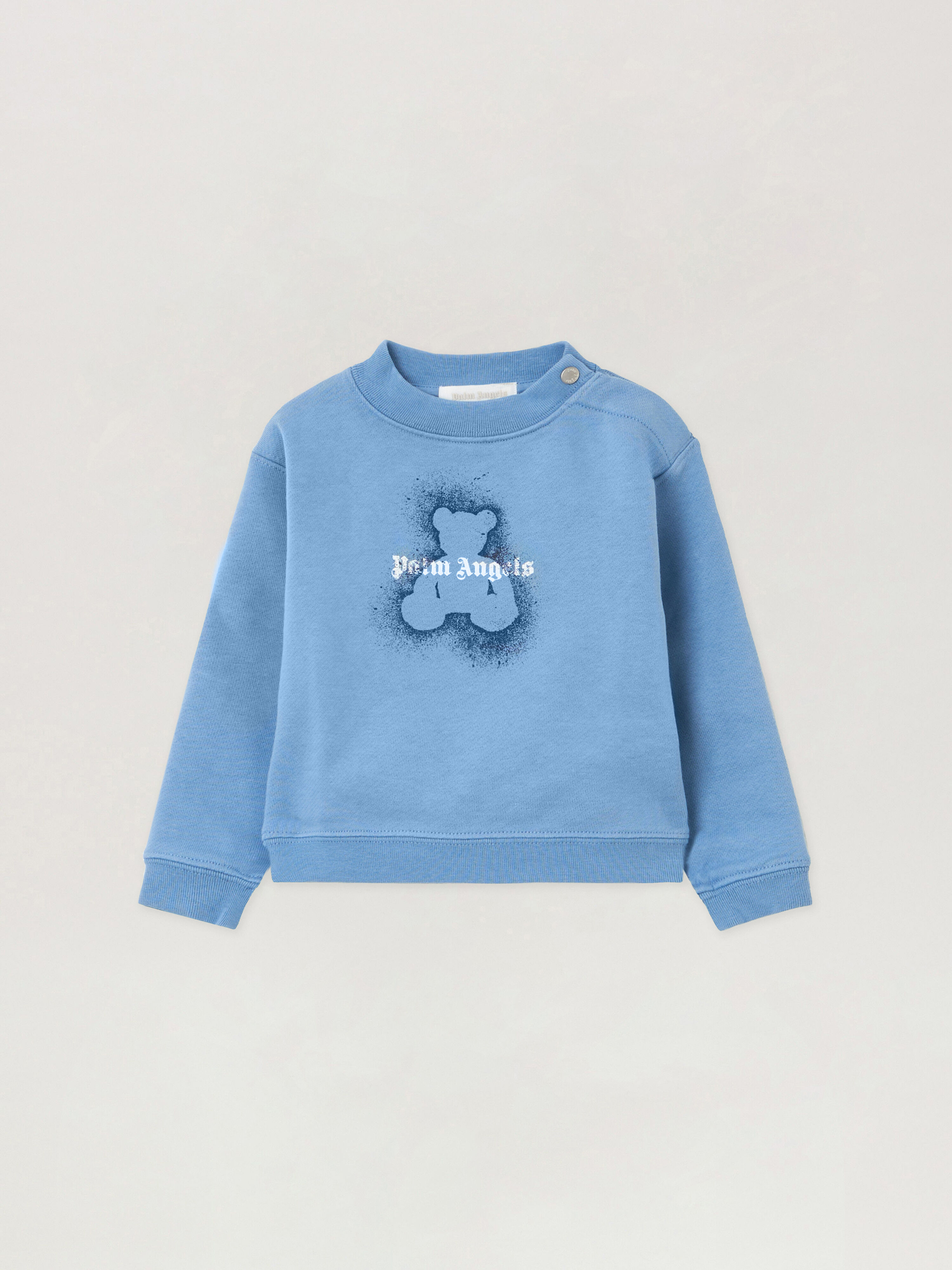 PALM ANGELS Pa Spray Bear Crewneck DUSTY BLUE - NAVY BLUE PBXC001F25FLE003