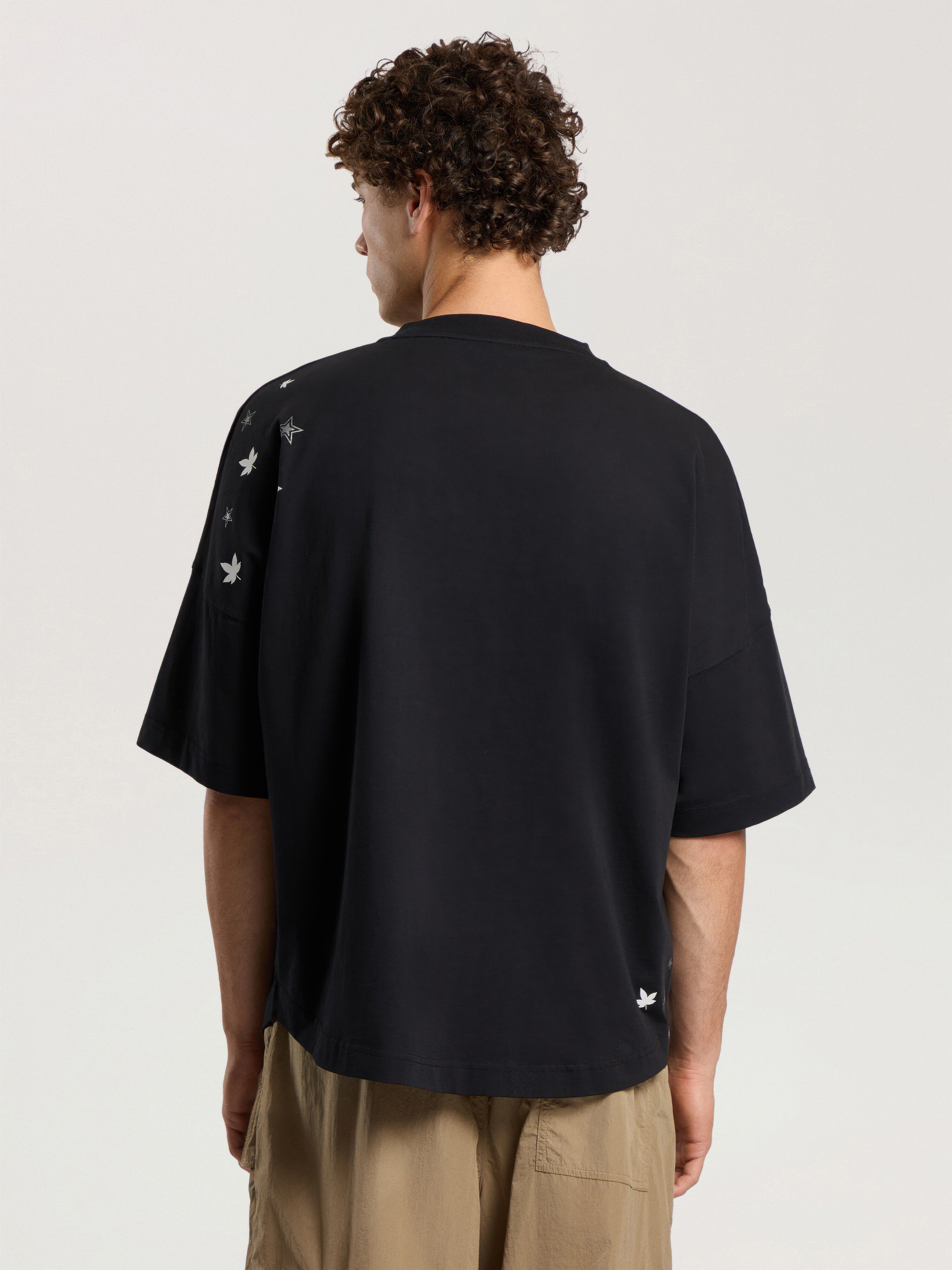 PALM ANGELS Feel High Oversized T-Shirt BLACK - OFF WHITE PAMAA05F26JR01