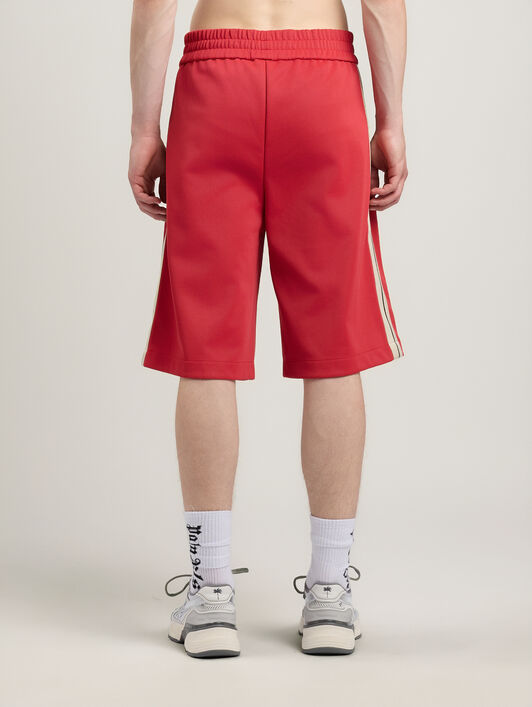 PALM ANGELS Classic Logo Vintage Track Shorts RED OFF WHITE PMCL00CS26FAB001